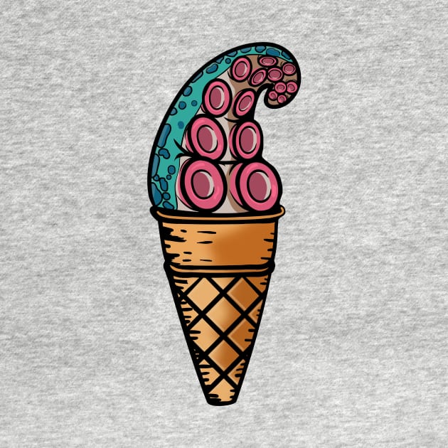 Tentacle octopus arm in ice cream cone. by Quentin1984